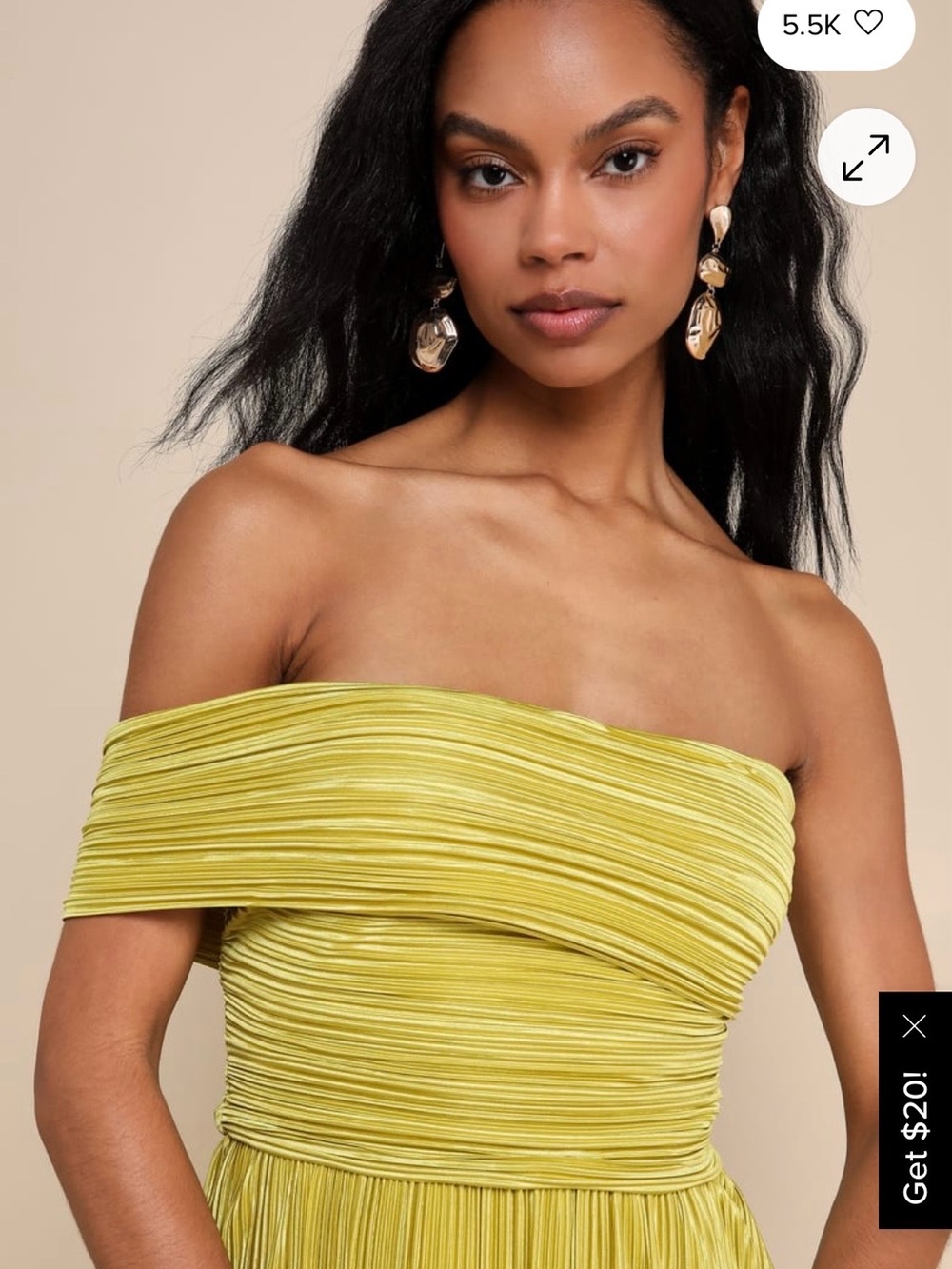 LULUS Poised Performance Chartreuse Plisse One-Shoulder Maxi Dress - Picture 6 of 8